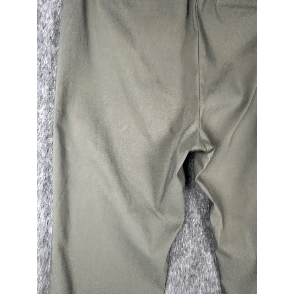 J. Jill Women Wearever Refined Woven Trousers 12 Petite Olive Green Workwear